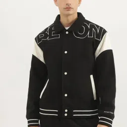 United Colors of Benetton Black Regular fit Printed Varsity Jacket-image-27
