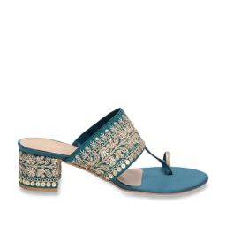 Scentra Women's Lila Blue Toe Ring Sandals-picture-6