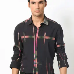 Rare Rabbit Black Regular Fit Abstract Shirt-picture-32