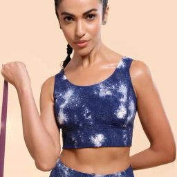 Enamor Navy Printed Sports Bra-image-51