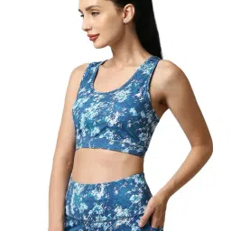 Soie Blue Printed Sports Bra image 3