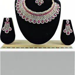 VATSALYA creation Alloy Gold- plated Multicolor Jewellery Set image 2