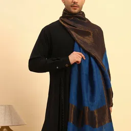 Pashmoda Men Reversible Midnight Bronze Fine Wool Shawl image 3