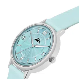 VIRAKTI Women Brass Dial & Leather Bracelet Style Straps Analogue Watch image 4