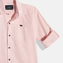 CHARCHIT Boys Pink Cotton Solid Shirt image 5