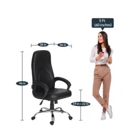 Modern India Seating High Back Manager Chair Black Mi75 image 2