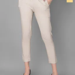 Comfort Lady Women Pack Of 2 Cotton High-Rise Slim Fit Trousers-image-93