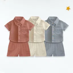 Kidbea Kids Pack Of 3 Shirt With Shorts Clothing Set-picture-36