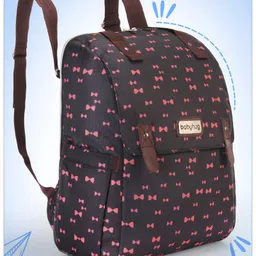 Babyhug Urban 3 Way Multiutility Bow Printed Diaper Backpack - Black-image-8