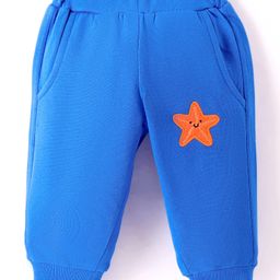 Zero Knit Full Length Fish Printed Fleece & Woollen Bottom - Royal Blue-picture-42