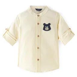 INFINITY Oxford Cotton Full Sleeves Solid Shirt- Yellow-picture-22