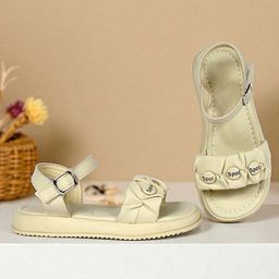 TRUFFLE COLLECTION Spot Text Designed With Buckle Closure Sandals - Beige-picture-22