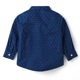 Mark & Mia Full Sleeves Printed Party Wear Shirt with Trouser Set with Suspender & Bow - Navy & Beige image 3