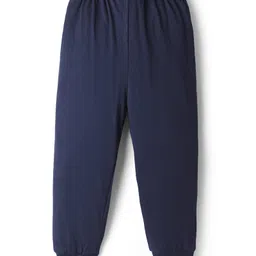 Babyhug Cotton Knit Full Length Text Printed Lounge Pants Pack Of 2 - Red & Navy Blue image 3