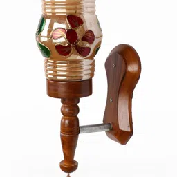 SOMIL Brown & Red Printed Glass Cylinder Shaped Wall Lamp image 2