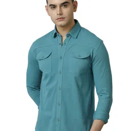 Voi Jeans Men Spread Collar Solid Polycotton Casual Shirt-picture-26