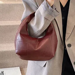 LULU & SKY Textured PU Shopper Handheld Bag image 2