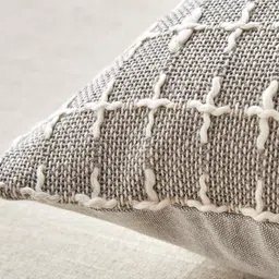 Home Centre Windsor Pixel Grey & White 2 Pieces Woven Square Cushion Covers image 3