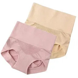 guellix Seamless Cotton Blend High Waist Panty - Tummy Control, Postpartum Recovery, and Hip Lift Shapewear (Free Size, Multicolor) image 2