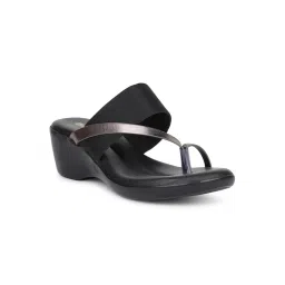 Bata Women's Black Wedges Toe-Ring Sandals-picture-11