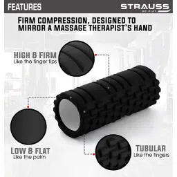 Strauss Deep Tissue Massage Foam Roller, 45 cm (Black) image 4