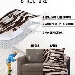 DREAM CARE Brown & Brown Printed 1 Piece Sofa Cover image 5