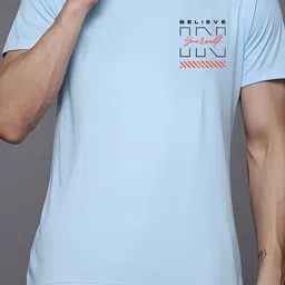 SZN Men Typography Printed Applique Round Neck T-shirt image 2