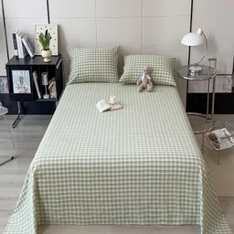 JC HOME Green Geometric Printed Pure Cotton 220 TC King Bedsheet Set 2.3 m x 2.5 m-picture-29