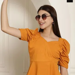 Tromko Women Pack Of 2 Puff Sleeve Peplum Top-picture-16