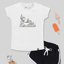 YK X Minute Mirth Girls Looney Tunes Printed Pure Cotton T-shirt & Shorts-picture-20