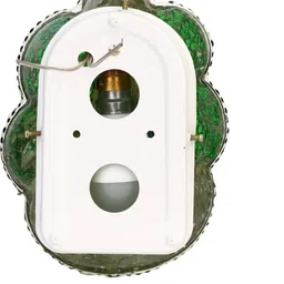 SOMIL Green & White Set Of 2 Printed Glass Ganesh Idol Shaped Wall Lamp image 2