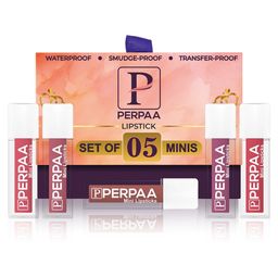 PERPAA Set Of 5 Matte Waterproof Mini Liquid Lipsticks - 1.2 ml Each Shade 2-6-7-9-12-picture-30