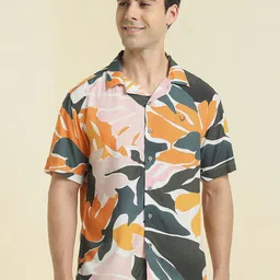 Allen Solly Men Relaxed Fit Abstract Printed Spread Collar Casual Shirt-picture-38