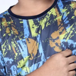 UMILDO Boys Abstract Printed Round Neck Polyester Tshirt image 2