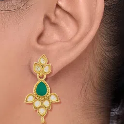 Forever Glam by Pantaloons Floral Drop Earrings image 3