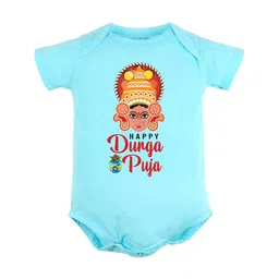 FFLIRTYGO Infants Durga Puja Printed Round Neck Cotton Bodysuit-picture-36