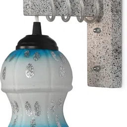 1ST TIME Blue & White Textured Wood Contemporary Wall Lamp-picture-16