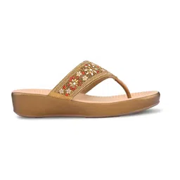 pelle albero Women Embellished Party T-Strap Flats image 3