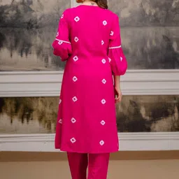 KALINI Women Ethnic Motifs Embroidered Panelled Thread Work Kurta with Trousers image 2