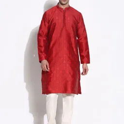 SHOWOFF Men Ethnic Motifs Regular Kurta with Trousers image 1