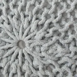 COMFIDELITAS Grey Textured Round Pouff Ottoman image 3