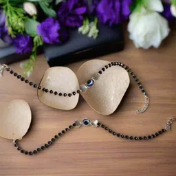 Jazz and Sizzle Set Of 2 Silver-Plated Artificial Beads Anklet-picture-15