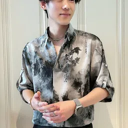 StyleCast Men Abstract Printed Spread Collar Cotton Casual Shirt-picture-18