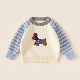 LULU & SKY Boys Striped Colourblocked Pullover with Embroidered Detail-picture-25