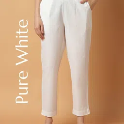 Shravik Women Relaxed Straight Leg Straight Fit Mid-Rise Easy Wash Trousers image 5