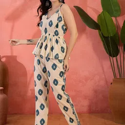 Stylum Printed V Neck Top With Trousers Co-Ords image 2