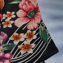 DRAVINAM Trends Floral Embroidered Thread Work Pure Cotton Unstitched Dress Material image 3