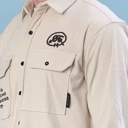 V-Mart Textured Spread Collar Chest Pocket Cotton Shirt image 5