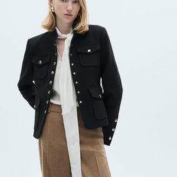 MANGO Button-Studded Regular Fit Tailored Jacket-picture-26
