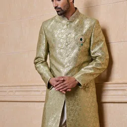 Tasva Men Woven Design Sherwani Set image 5